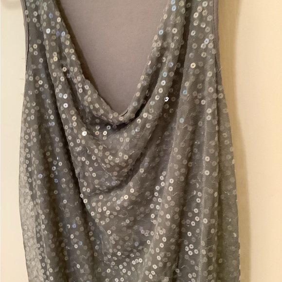 Sequin sexy tank top Med gray in good condition solid gray back stre… - Picture 3 of 6